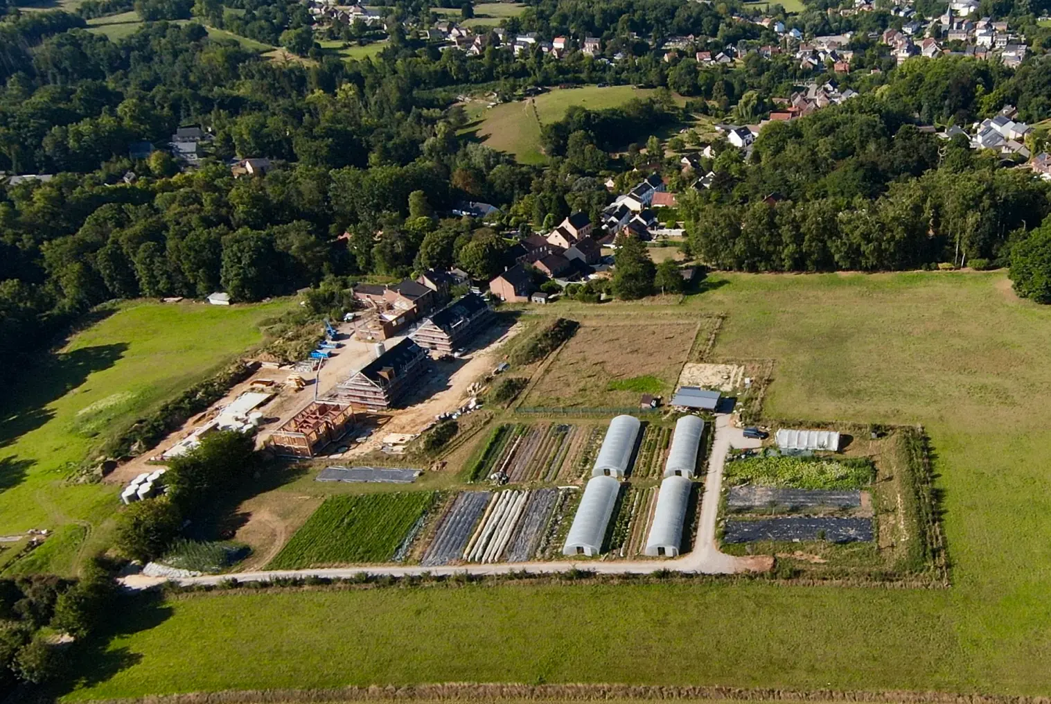 Vue aérienne du site du projet Le Temps d'M à Villers-la-Ville